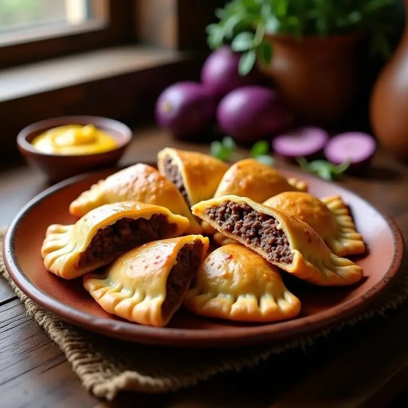 Empanadas de Carne de Llama y Papa Morada: Receta Andina Tradicional con Ají Amarillo