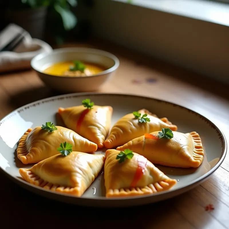 Empanadas de Masa de preservedLules Rellenas de Hummus y Pimientos Asados: Receta Sin Gluten al Horno