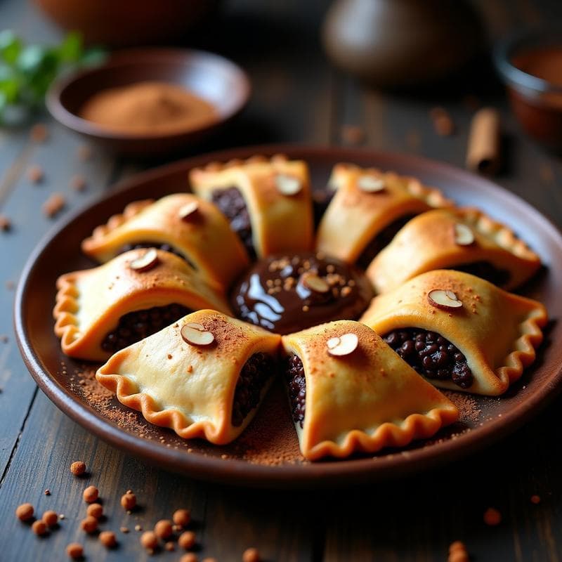 Empanadas de Maíz Azul Rellenas de Amaranto y Chocolate Negro: Postre Mexicano Sin Harina