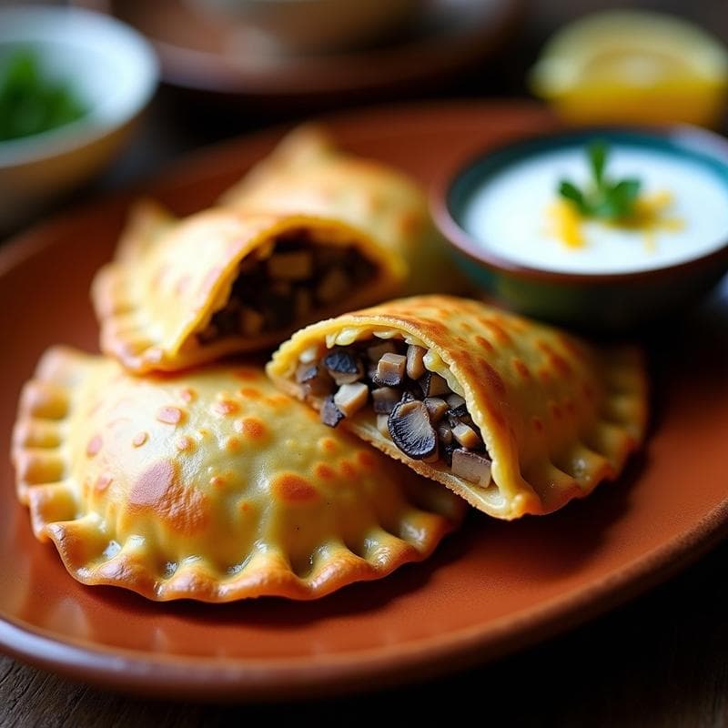 Empanadas de Maíz Azul con Hongos Ostra: Receta Mexicana Sin Gluten en Airfryer