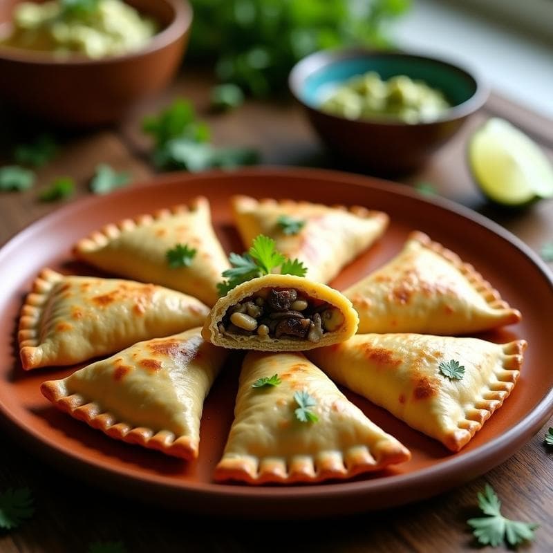 Empanadas de Maíz Azul con Relleno de Hongos y Queso de Cashew: Receta Vegana en Airfryer