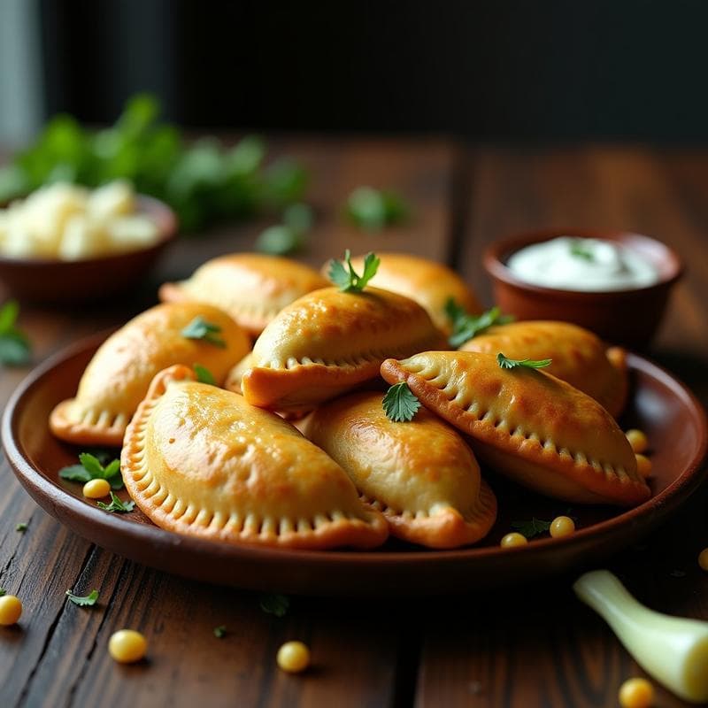 Empanadas de Maíz Azul con Relleno de Puerros y Tofu Ahumado: Receta en Airfryer