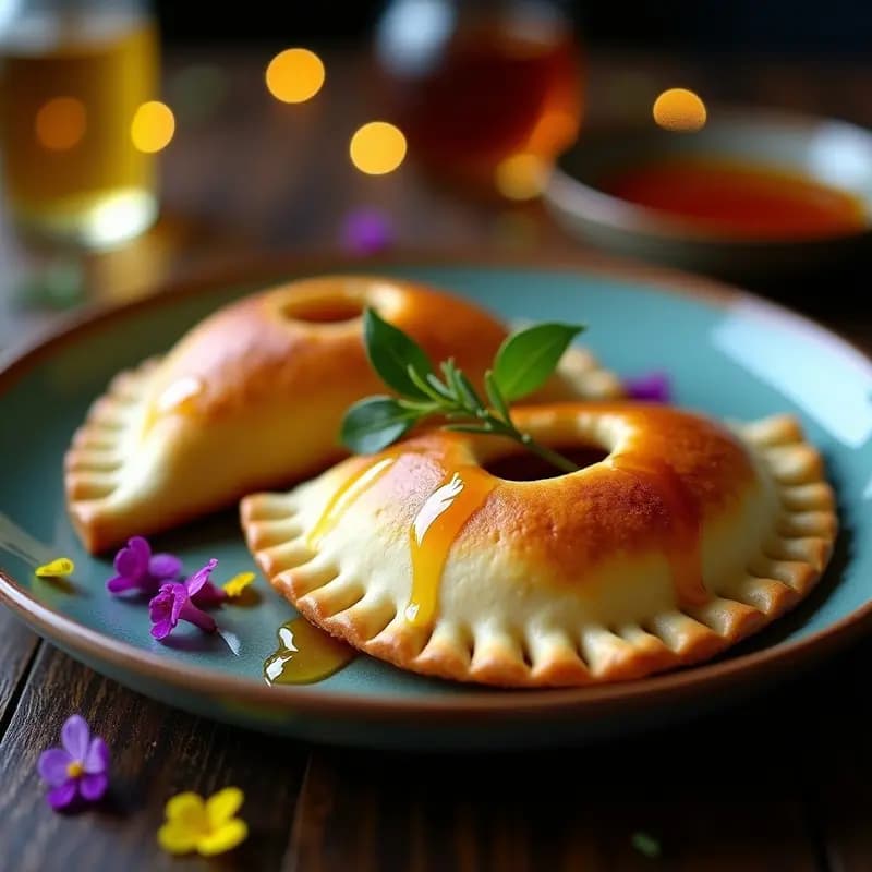 Empanadas de Maíz Azul y Queso de Cabra: Receta Argentina en Horno con Miel de Romero