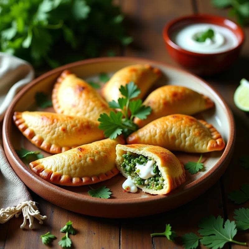 Empanadas de Maíz Azul con Relleno de Rajas con Crema de Anacardos: Receta Mexicana Vegana