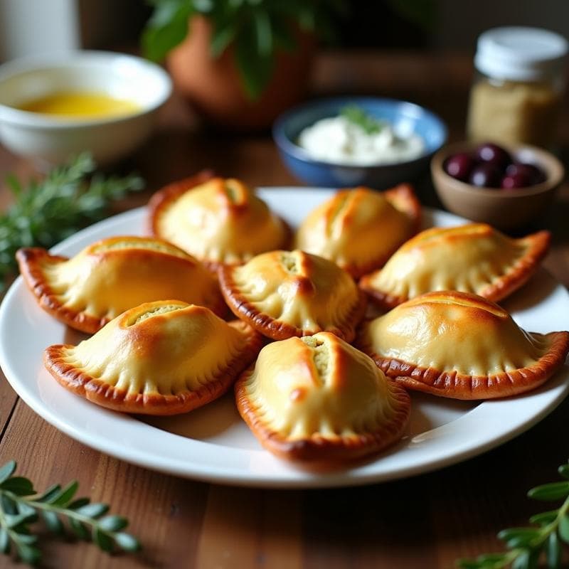 Empanadas de Maíz Azul con Relleno de Ternera y Aceitunas Kalamata: Receta Griega en Airfryer
