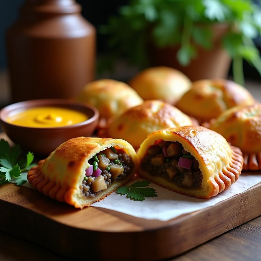 Empanadas de Maíz Morado con Relleno de Hongos Portobello: Receta Colombiana Vegana
