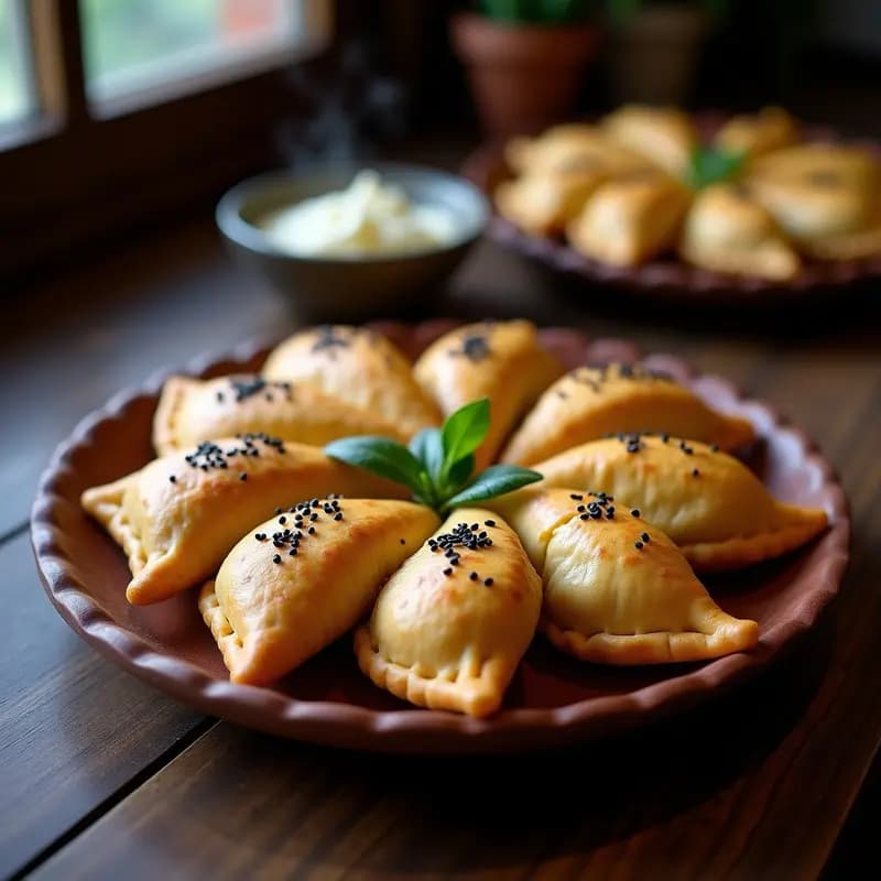Empanadas de Maíz Morado con Relleno de Queso de Cáscara y Huacatay: Receta Peruana Sin Gluten