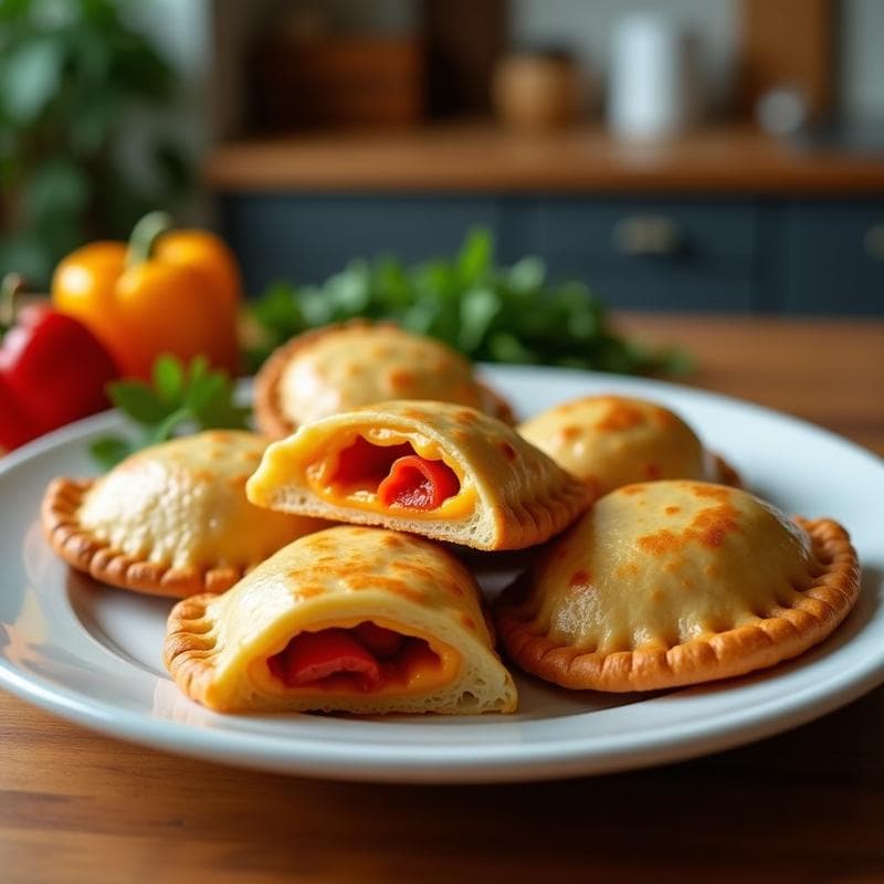 Empanadas de Maíz Morado con Relleno de Queso Vegano y Pimiento Asado: Receta en Airfryer