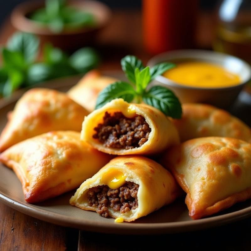 Empanadas de Masa de Mandioca Rellena de Carne de Res y Queso Coalho: Receta Peruana en Airfryer