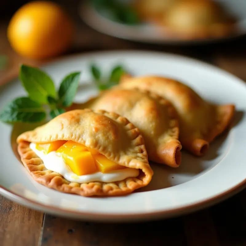 Empanadas de Mango y Queso de Búfala con Masa de Cassava: Postre Colombiano Sin Gluten