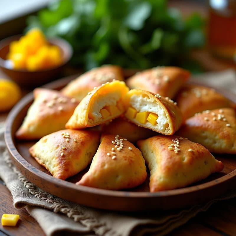 Empanadas de Mango y Queso de Cabra con Masa de Mandioca: Receta Brasileña Sin Trigo en Airfryer