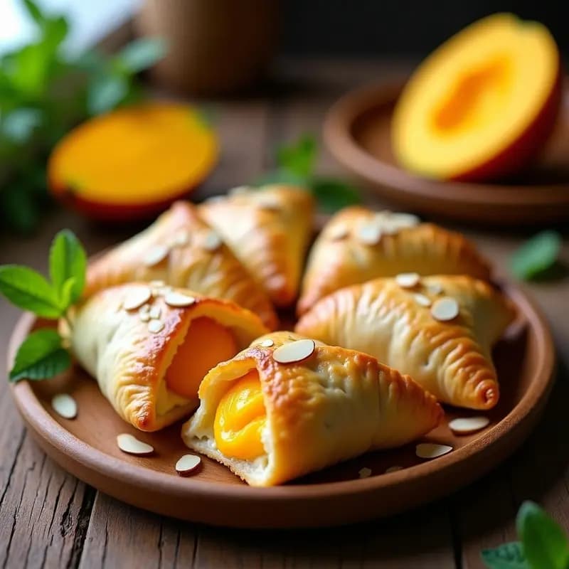 Empanadas de Mango y Queso Crema con Hojaldre Integral: Postre Argentino Saludable