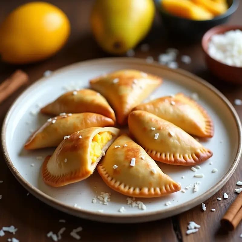 Empanadas de Mango y Qeso Vegano: Postre Colombiano Sin Harina y Sin Azúcar