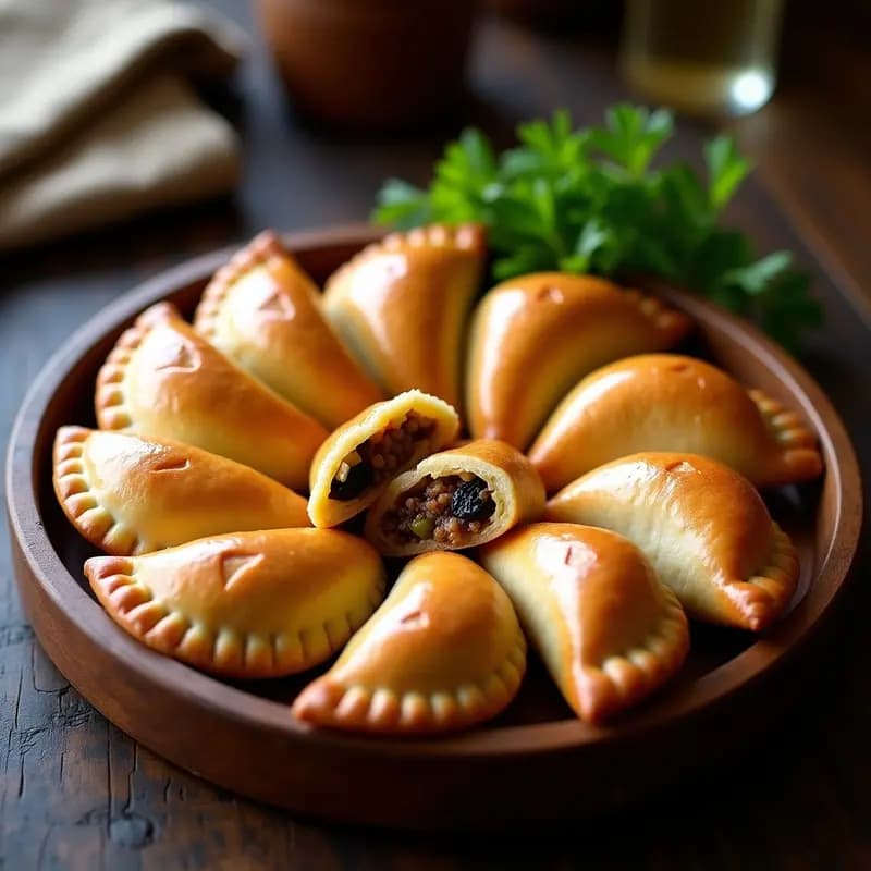 Empanadas de Manteca Colorada con Relleno de Carne y Pasas: Receta Uruguaya Tradicional