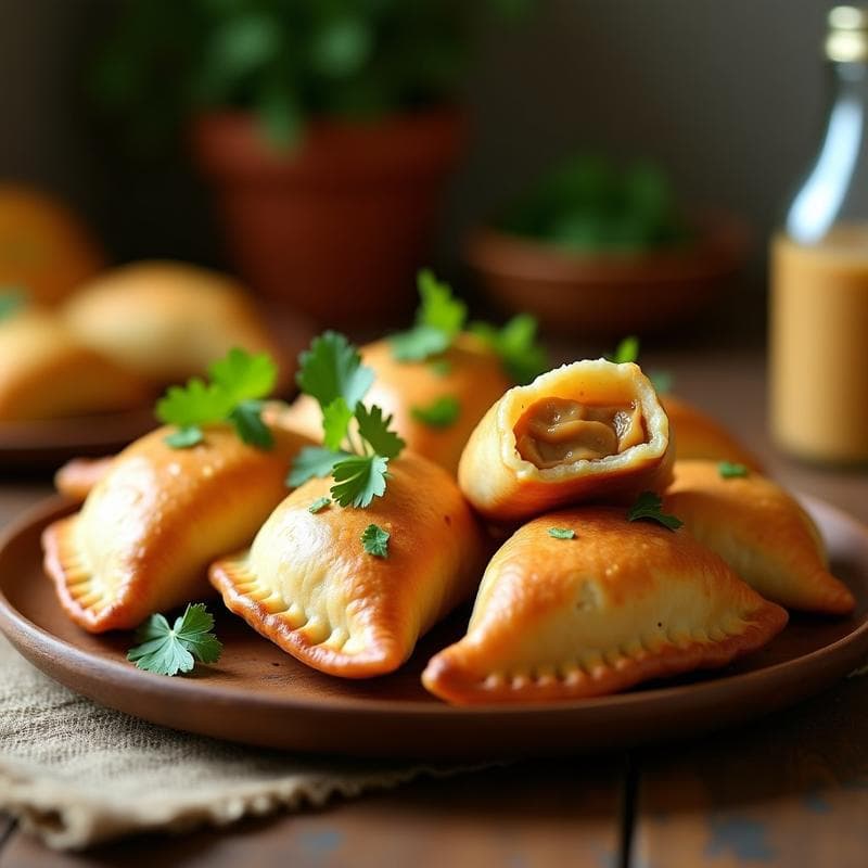 Empanadas de Mantequilla de Maní y Plátano Macho: Receta Colombiana Vegana en Airfryer