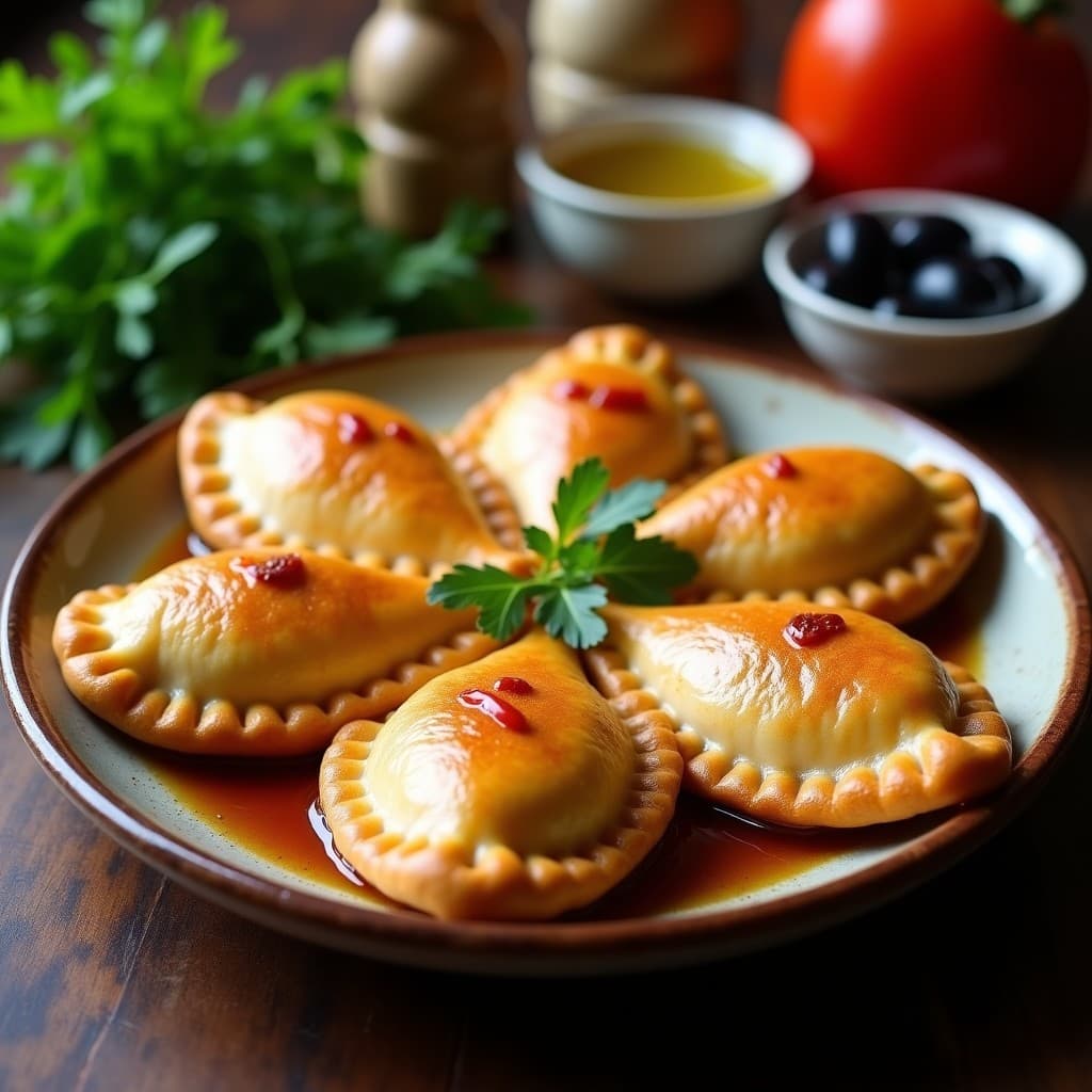 Empanadas de Masa de Arroz con Relleno de Bacalao y Pimientos Asados: Receta Portuguesa en Olla Exprés