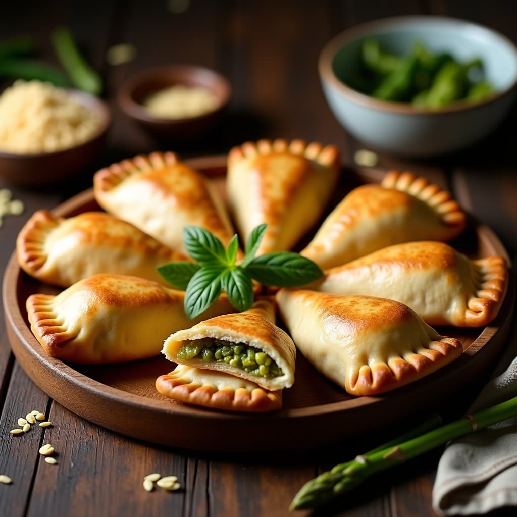 Empanadas de Masa de Chía con Relleno de Espárragos y Queso Vegano: Receta Argentina Sin Gluten