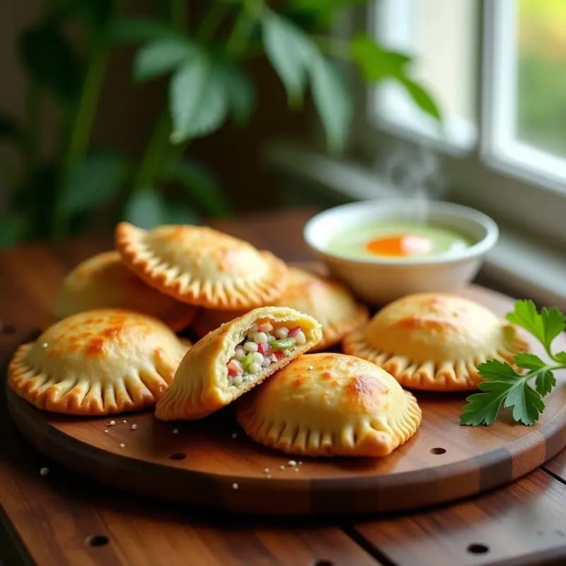 Empanadas de Masa de Cocina con Relleno de Langosta y Wasabi: Receta Caribeña Gourmet en Airfryer