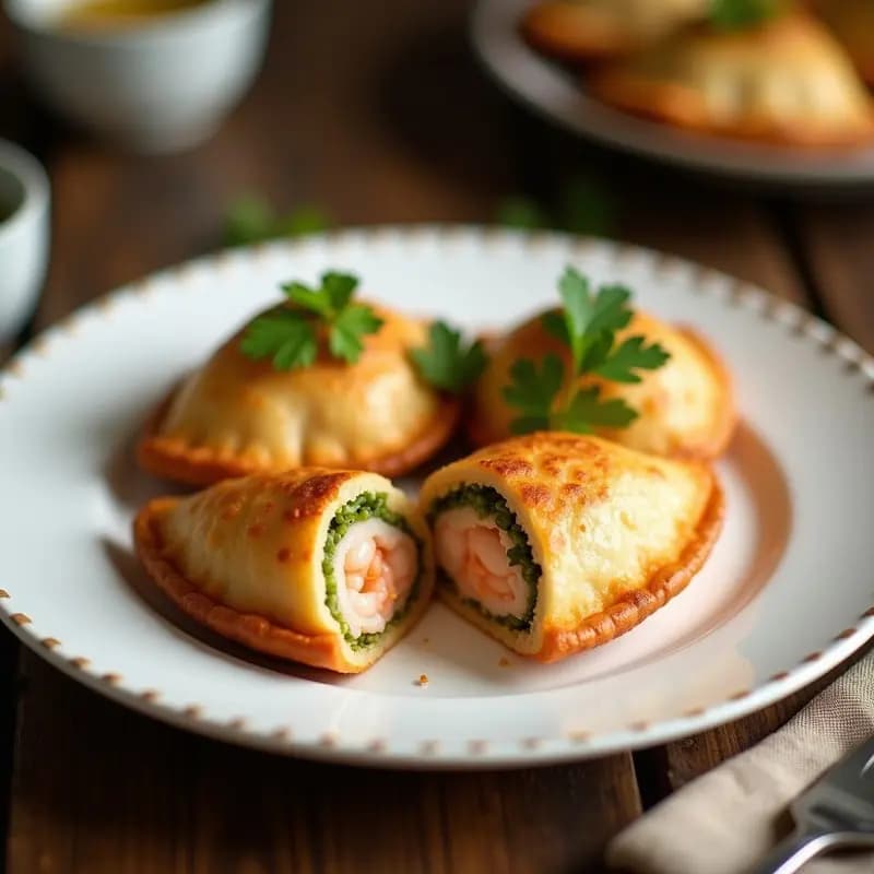 Empanadas de Masa de Coco Rellenas de Camarón y Lemongrass: Receta Vietnamita en Airfryer