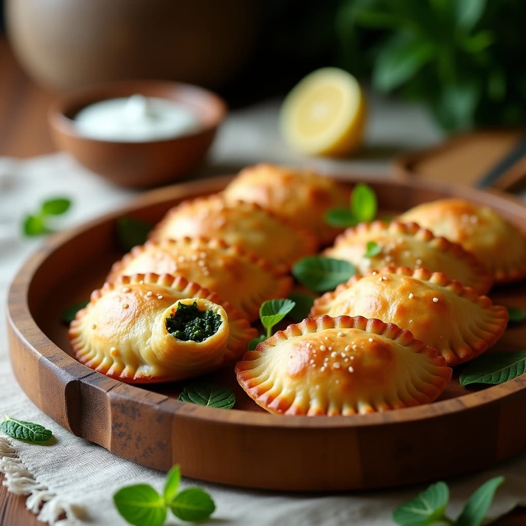 Empanadas de Masa de Garbanzo con Relleno de Espinacas y Piñones: Receta Sefardí sin Harina