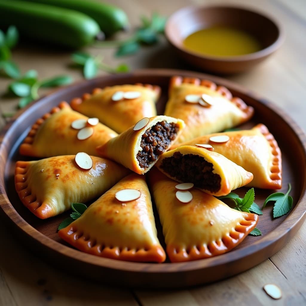 Empanadas de Masa de Plátano Verde con Relleno de Picadillo de berenjena: Receta Vegana al Horno