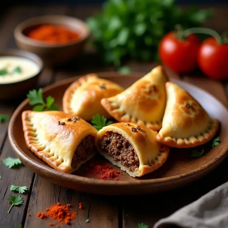 Empanadas de Masa de Teff Rellenas de Cordero y Berenjena: Receta Etiopía Keto en Airfryer