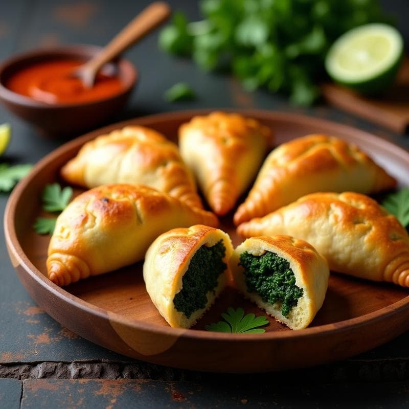 Empanadas de Masa de Yuca Rellenas de Espinacas y Tofu: Receta Colombiana Vegana