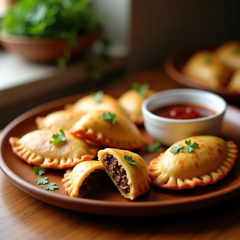 Empanadas de Masarepa y Hongos Shiitake con Salsa de Chipotle: Receta Vegana en Airfryer