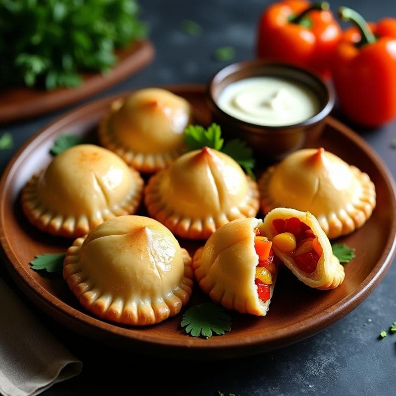 Empanadas de Masarepa Rellenas de Queso de Anacardos y Pimientos: Receta Vegana en Airfryer