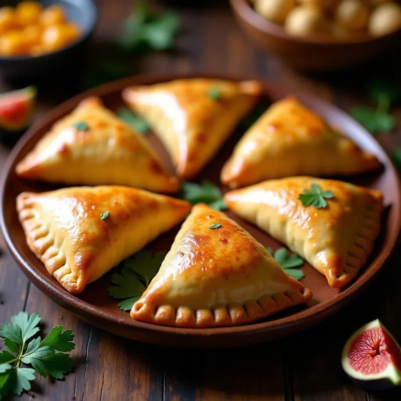 Empanadas de Masarepa Rellenas de Queso de Anacardos y Higos: Aperitivo Colombiano Vegano