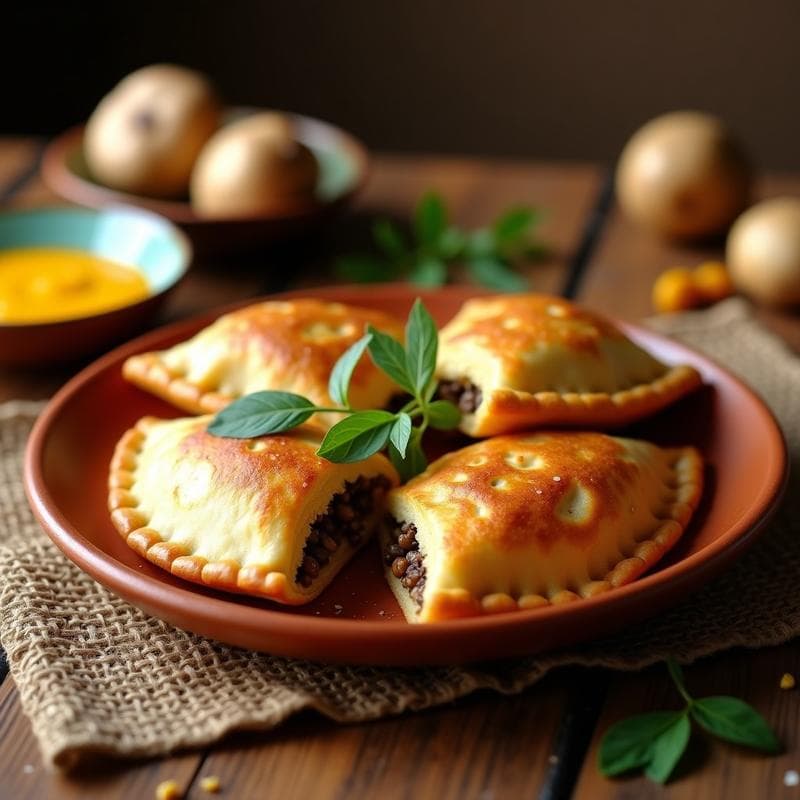 Empanadas de Mashua y Hongos Portobello: Receta Peruana Vegana en Airfryer