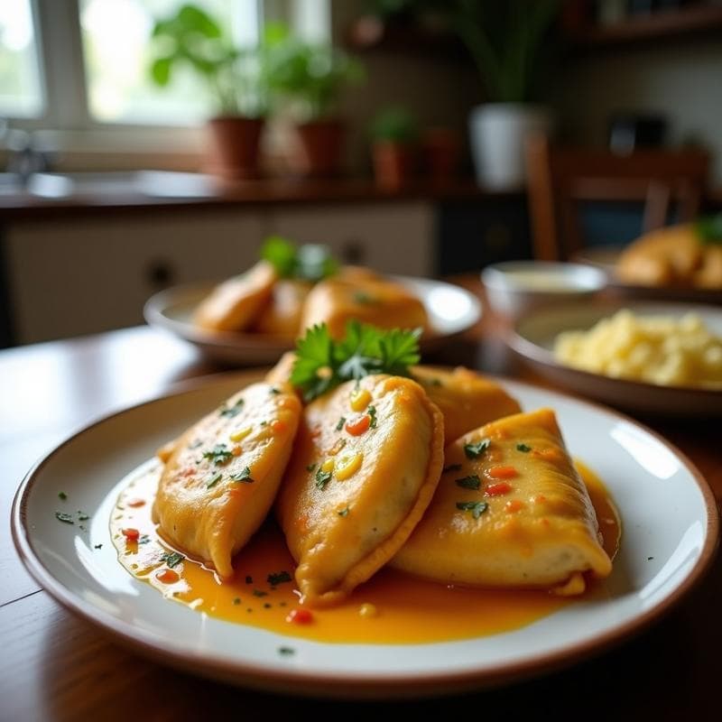 Empanadas de Mashua y Queso de Cúrcuma: Receta Boliviana Keto en Airfryer con Ají Amarillo