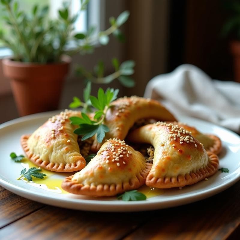 Empanadas de Mijo Rellenas de Berenjena y Queso Feta: Receta Griega en Airfryer