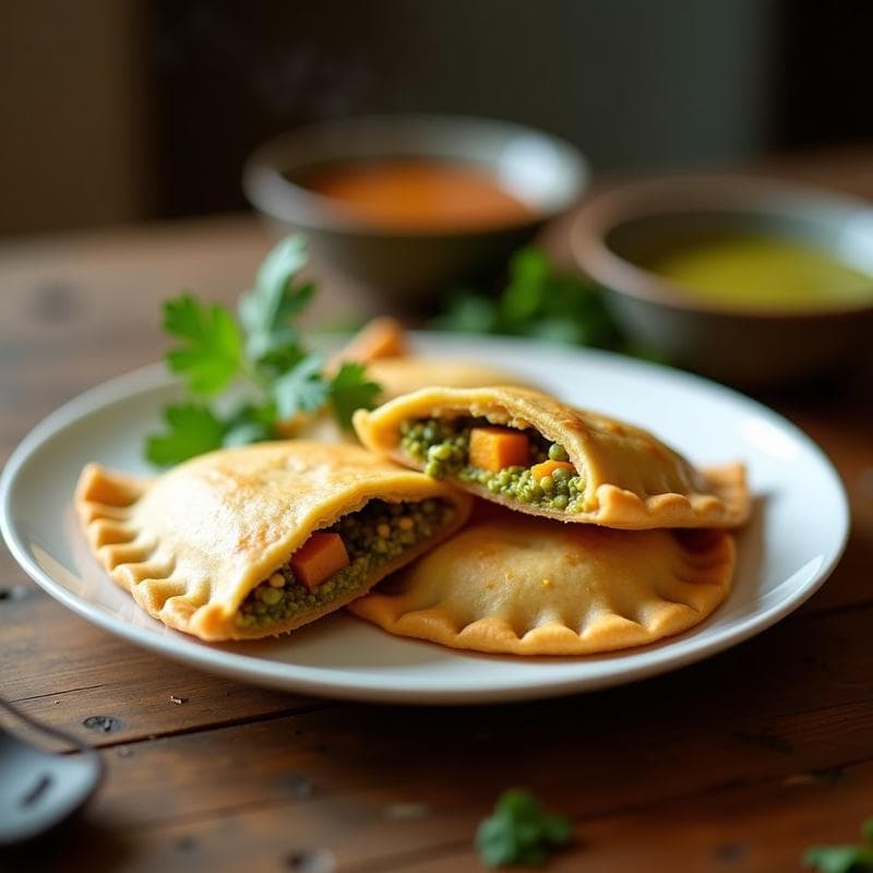 Empanadas de Mijo y Calabaza con Curry Verde: Receta India en Thermomix Sin Gluten