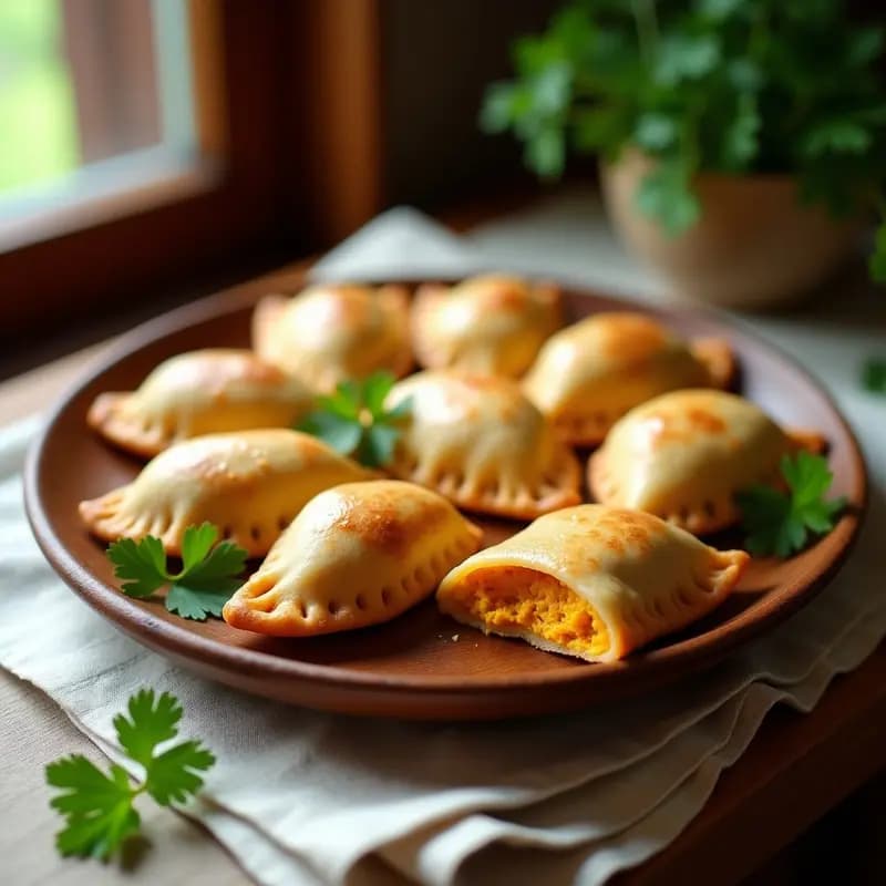 Empanadas de Mijo y Calabaza con Queso de Cúrcuma: Aperitivo Colombiano Sin Lactosa en Thermomix
