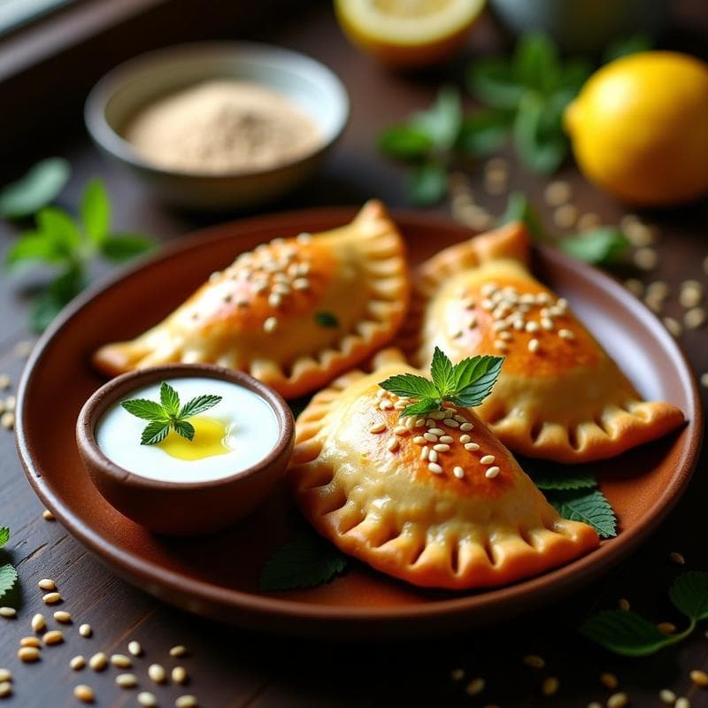 Empanadas de Mijo y Calabaza con Salsa de Yogur de Soja: Receta Africana Sin Gluten