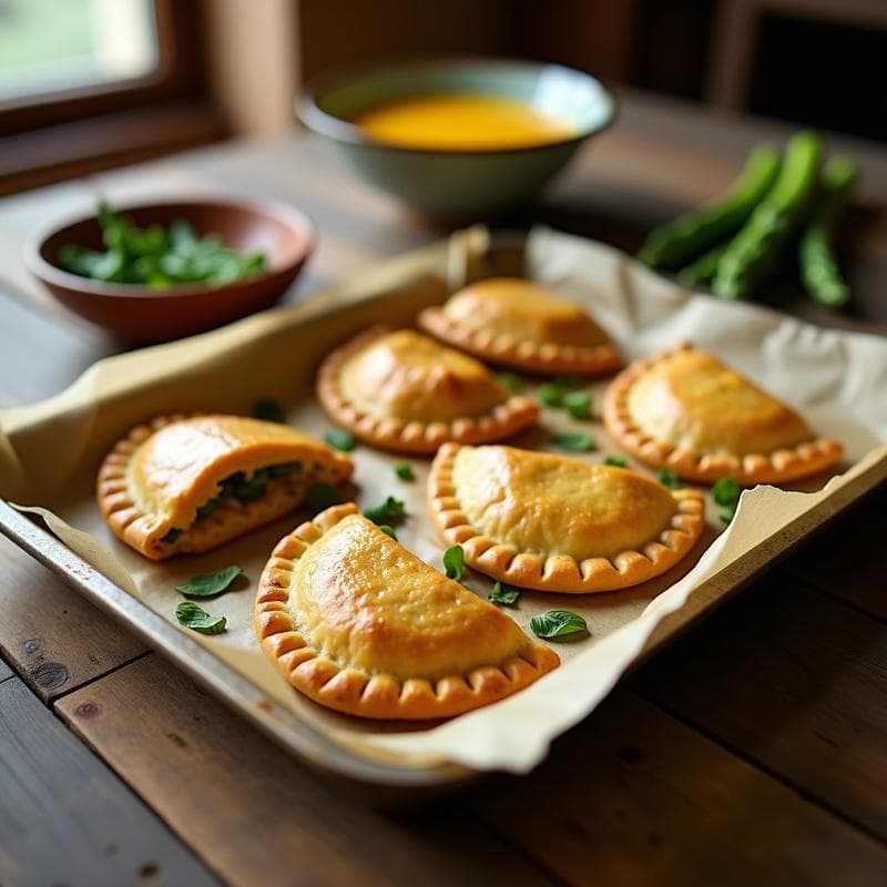 Empanadas de Mijo y Espárragos con Queso de Cúrcuma: Receta Sin Gluten y Rápida en Horno