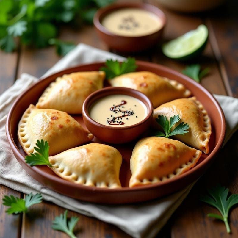 Empanadas de Mijo y Espinacas con Salsa de Tahini: Receta Vegana en Olla Express