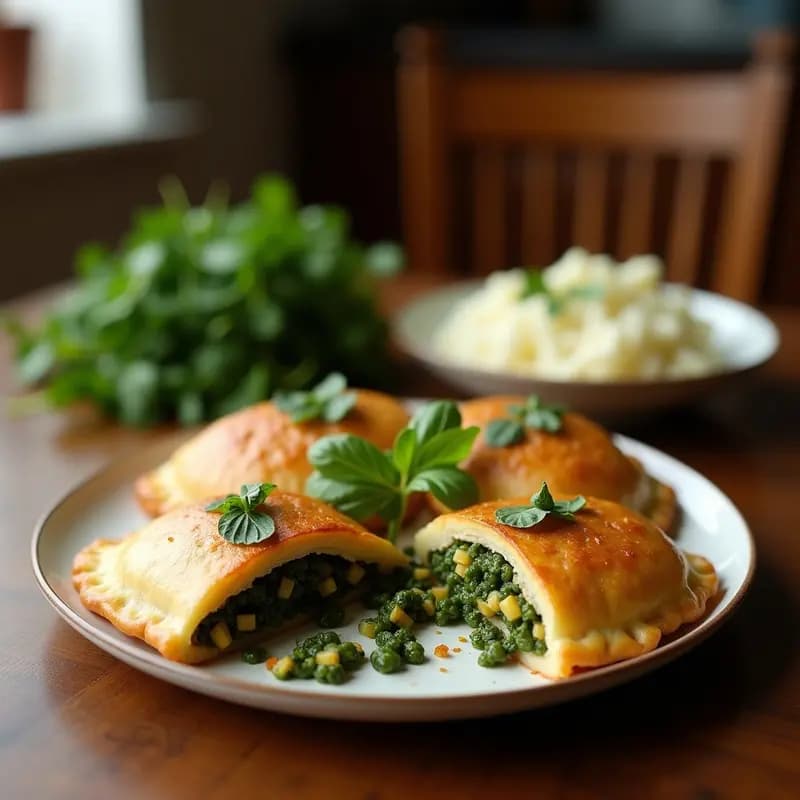 Empanadas de Mijo y Espirulina con Relleno de Champiñones Shinji: Receta Japonesa en Airfryer
