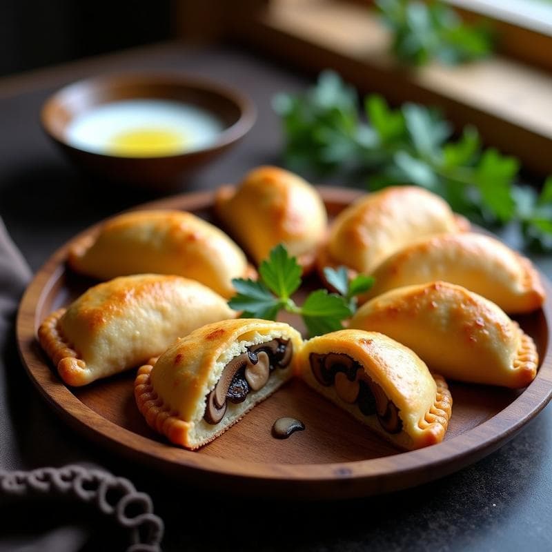 Empanadas de Mijo Rellenas de Hongos Shiitake y Queso de Castaña: Receta Gluten-Free en Airfryer