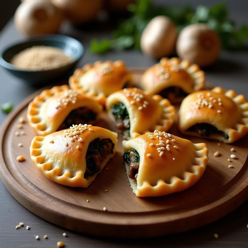 Empanadas de Mijo Rellenas de Hongos Shiitake y Espinacas: Receta Sin Gluten en Thermomix