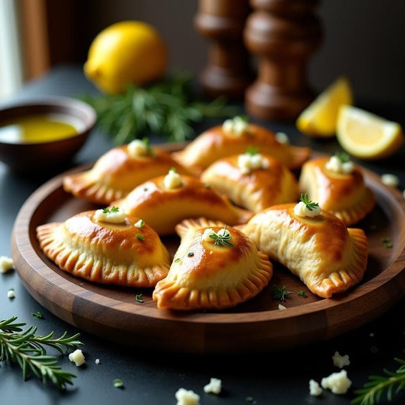 Empanadas de Mijo con Relleno de Puerro y Queso de Cabra al Horno