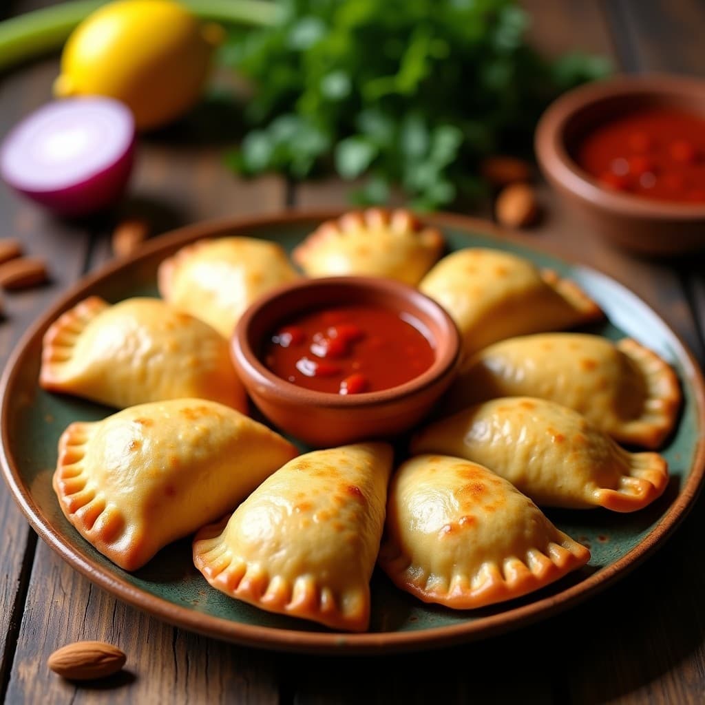 Empanadas de Mijo y Queso de Pobres con Salsa de Pimentón de la Vera: Receta Española Vegana