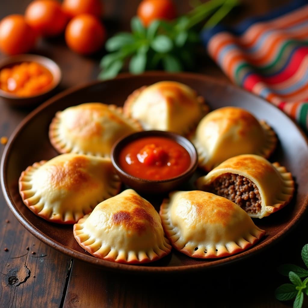 Empanadas de Mijo y Carne de Soja con Salsa de Tamarillo: Receta Boliviana en Airfryer