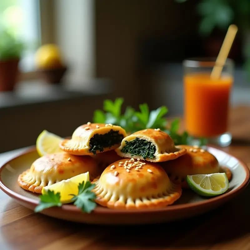 Empanadas de Miojo de Garbanzo con Relleno de Espinacas y Pasas: Receta Brasileira Vegana