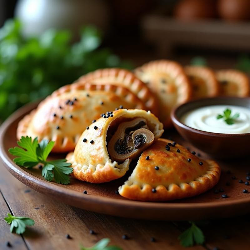 Empanadas de Miojo de Trigo Sarraceno con Relleno de Hongos Portobello: Receta Brasileña en Airfryer