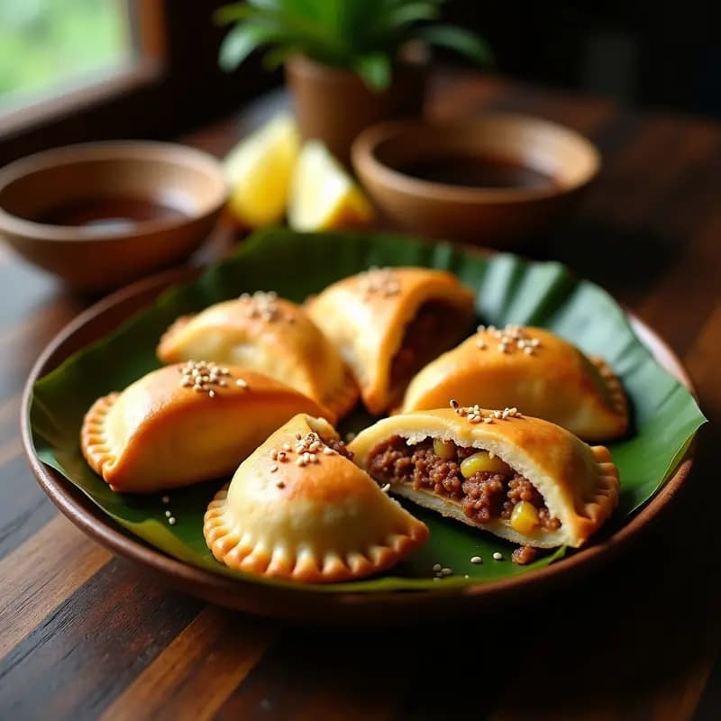 Empanadas de Masa de Ñame con Relleno de Carne de Cerdo y Piña: Receta Filipina en Airfryer