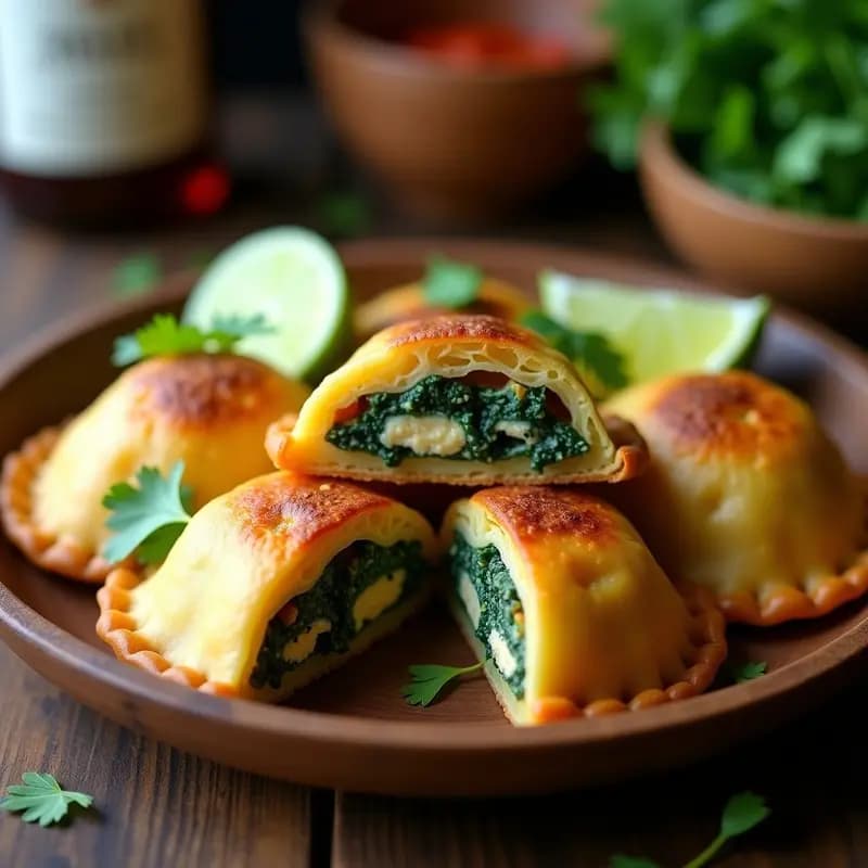 Empanadas de Masa de Ñame con Relleno de Espinaca y Tofu: Receta Dominicana Vegana