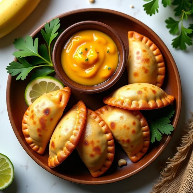 Empanadas de Ñame y Espinacas: Receta Caribeña en Airfryer con Salsa de Mango