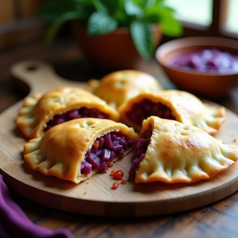 Empanadas de Ñame Morado y Queso de Castañas: Receta Peruana Sin Gluten en Airfryer